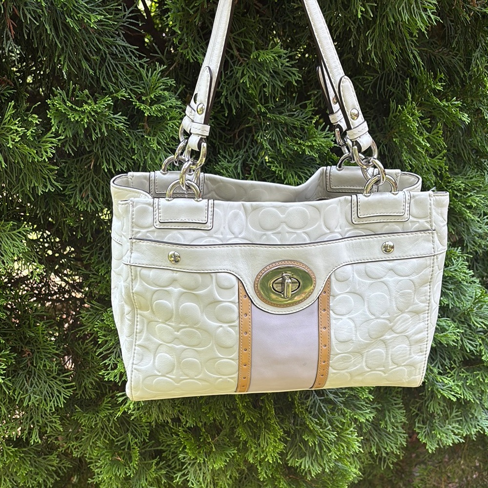 White Leather Coach Purse